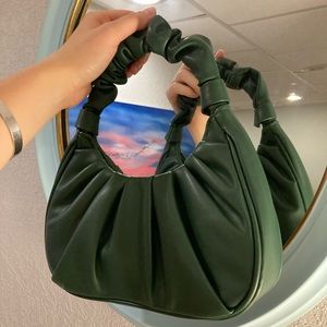 NEW Jewel Tone Emerald Y2K Shoulder Bag Scrunchie Mini Purse, Magnetic Closure